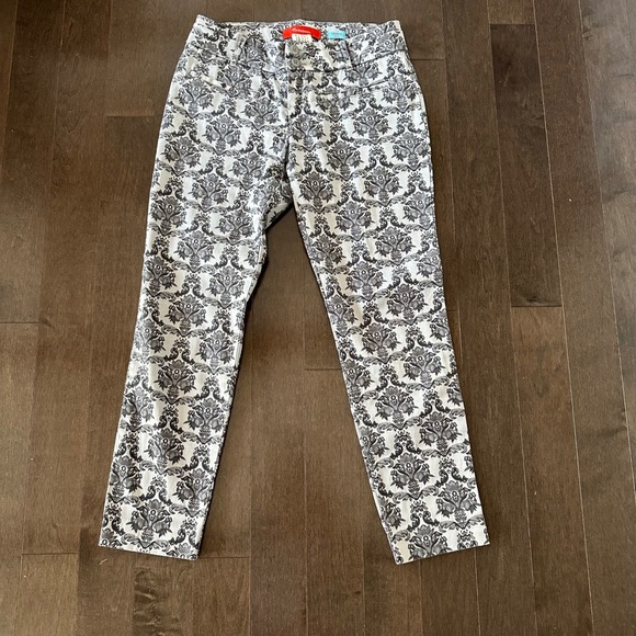 Cartonnier Pants - Anthropologie Cartonnier Jacquard Charlie Ankle Pants Holiday Classy Gray 4‎